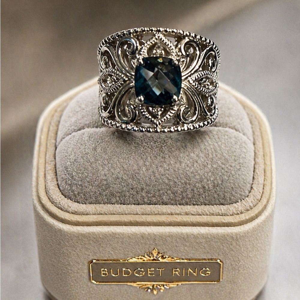 Effy sterling silver 925 blue topaz white sapphire ring size 7/ NEW/Gift